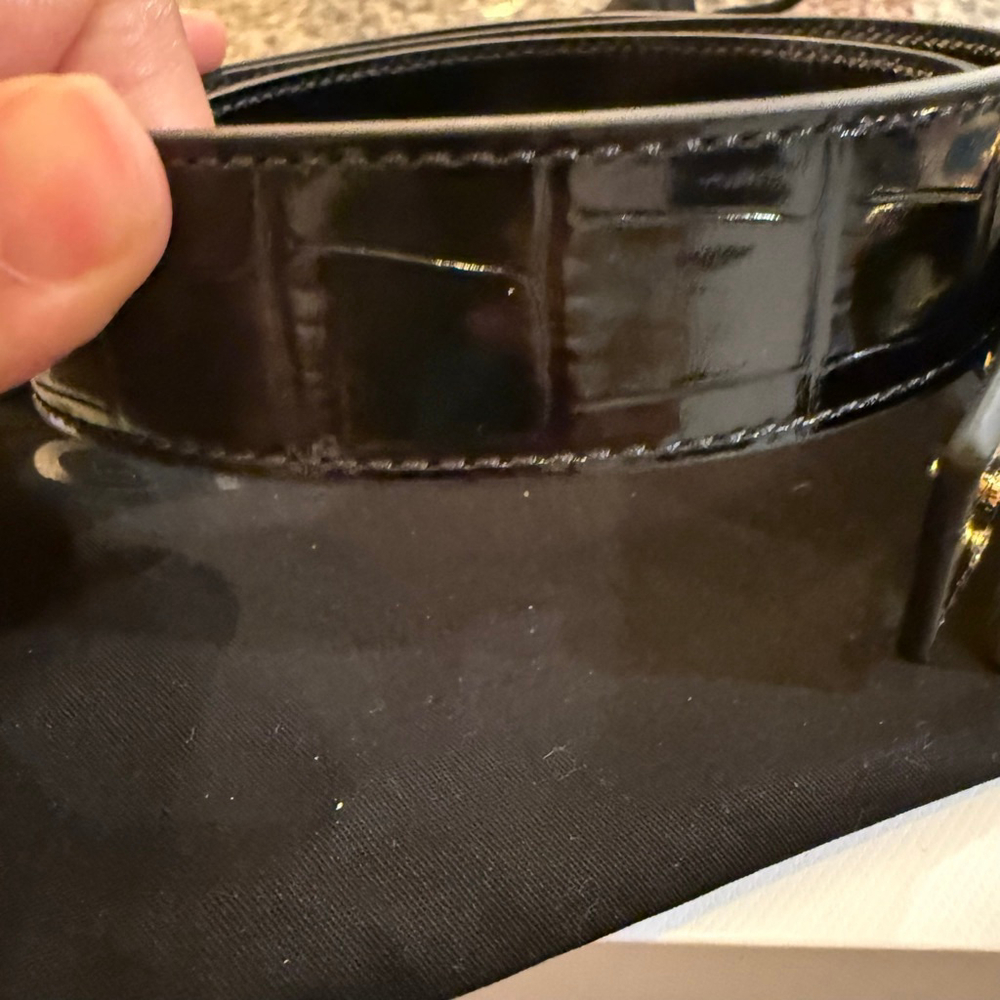 Women's Givenchy Black Croc Embossed Belt with Gold 4G Buckle, One Size - Picture 12 of 14